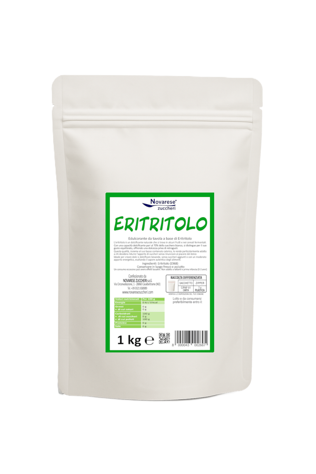 Eritritolo - Sacchetto da 1 kg