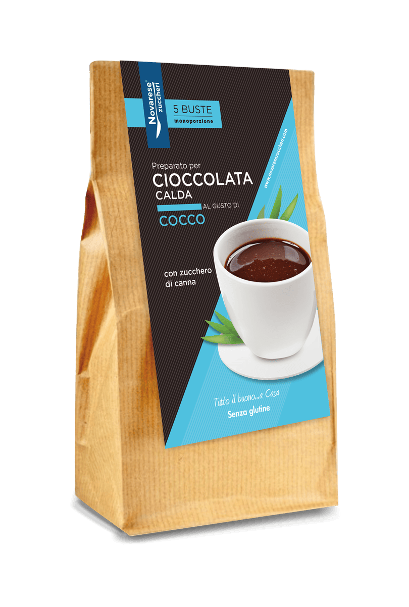 Preparato per cioccolata gusto Cocco - Sacchetto da 5 buste