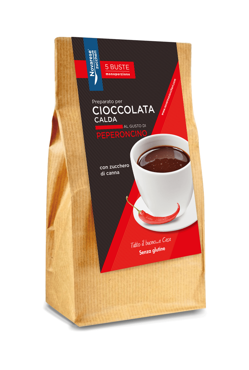 Preparato per cioccolata gusto Peperoncino - Sacchetto da 5 buste