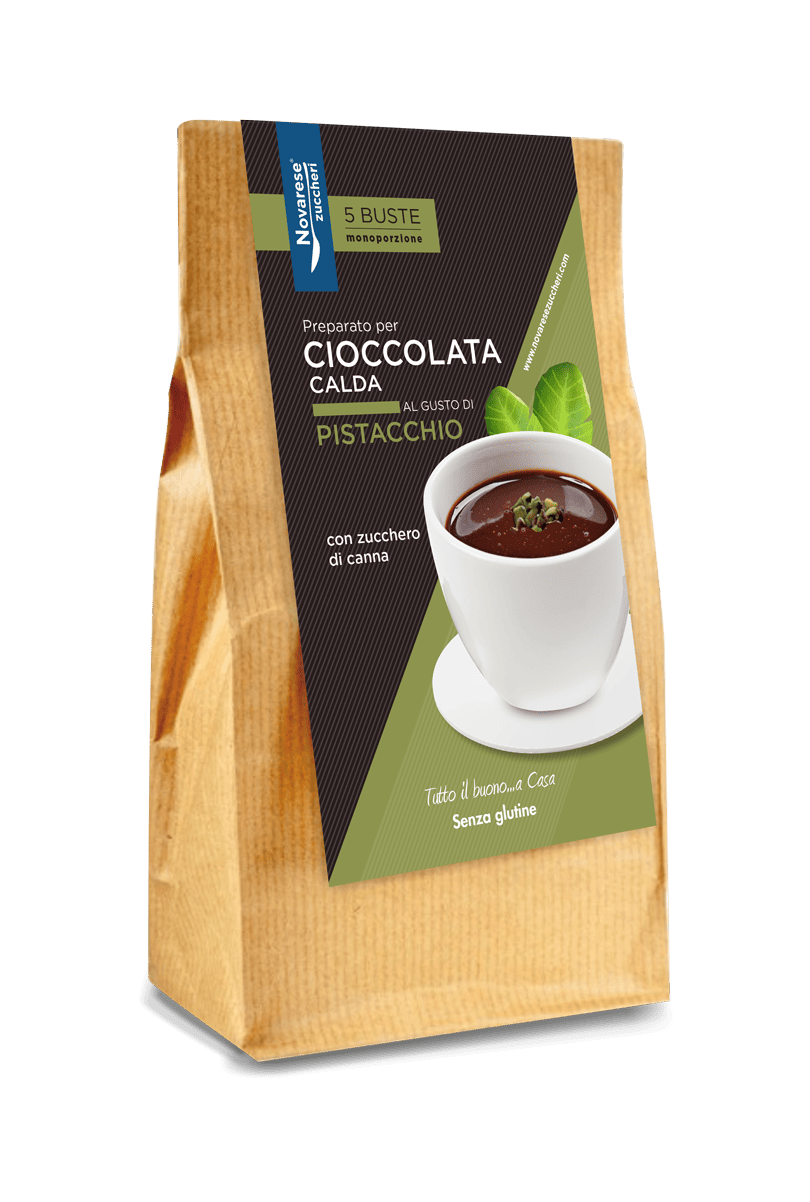 Preparato per cioccolata gusto Pistacchio - Sacchetto da 5 buste